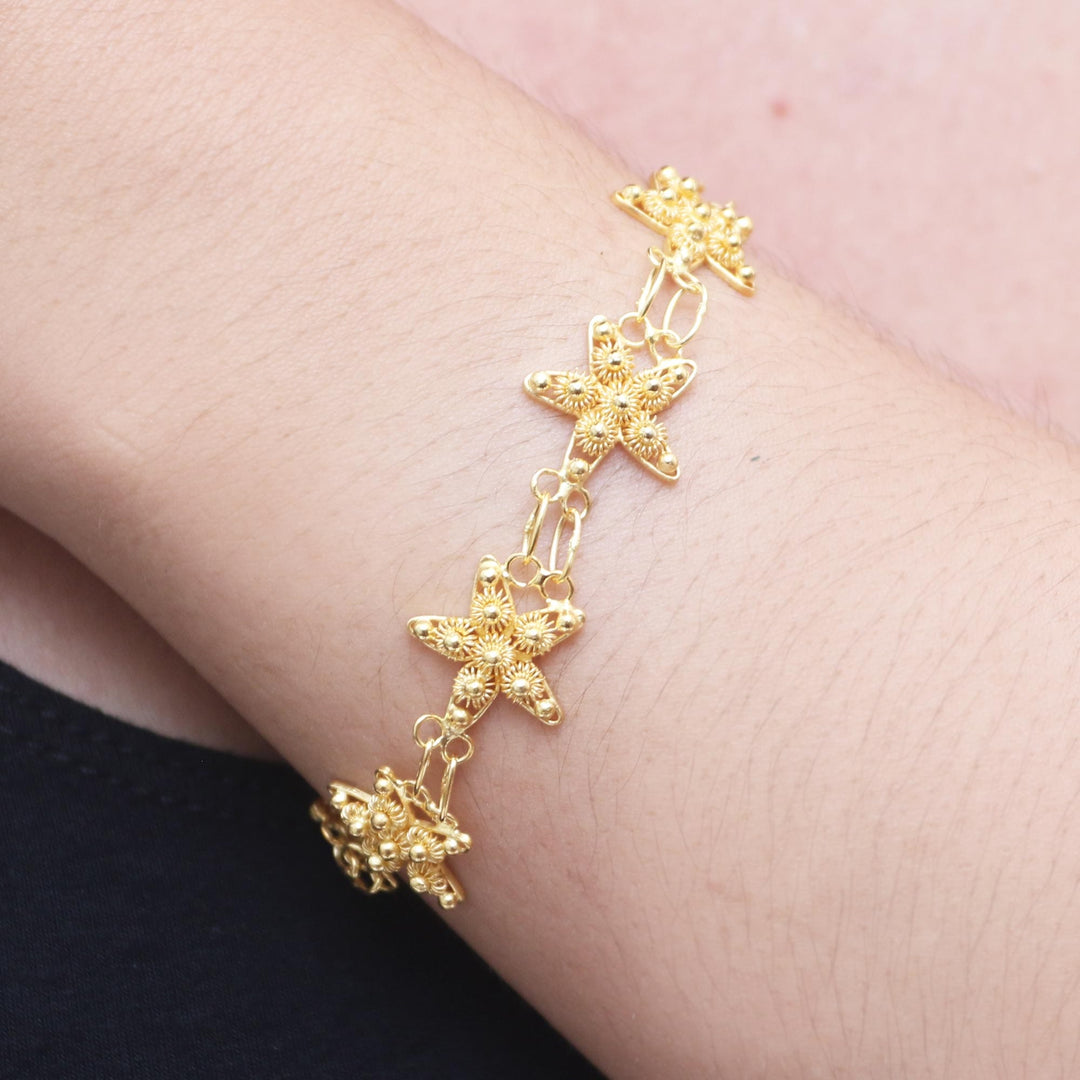 Hand Crafted Gold-Plated Filigree Bracelet - Early Sunrise