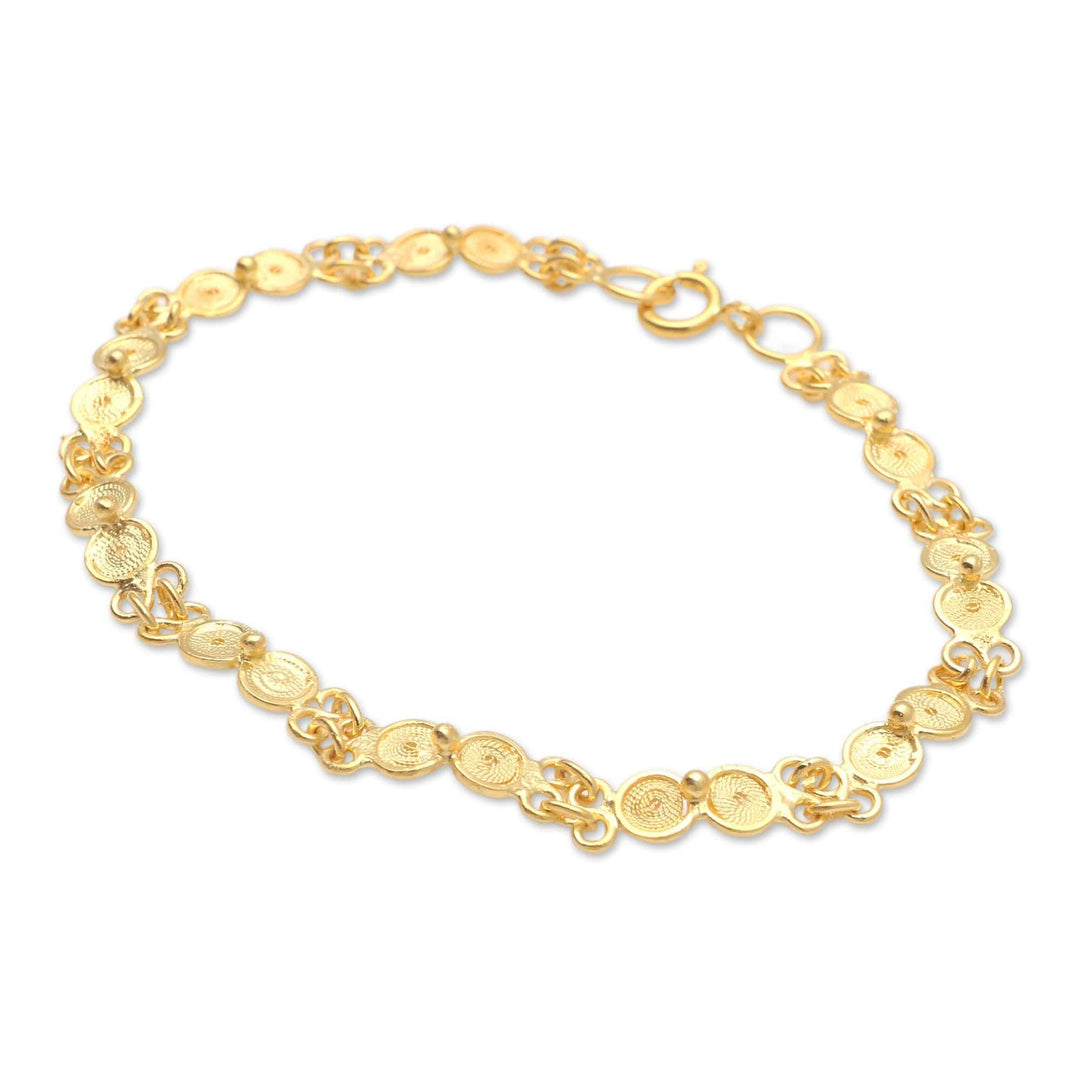 Hand Crafted Gold-Plated Filigree Bracelet - Early Sunrise