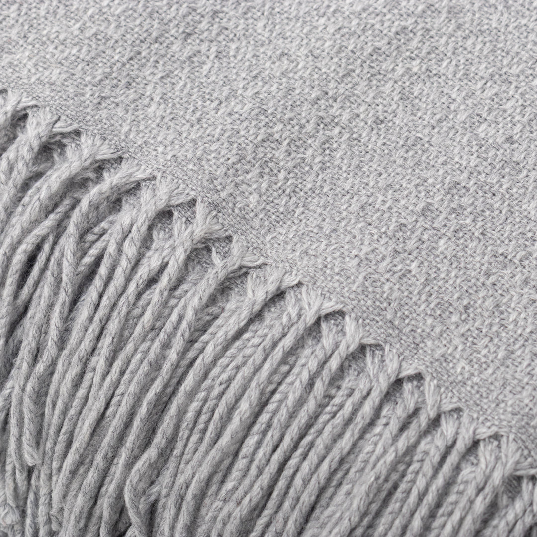 Ash Grey Acrylic Blend Throw Blanket - Intersections in Grey