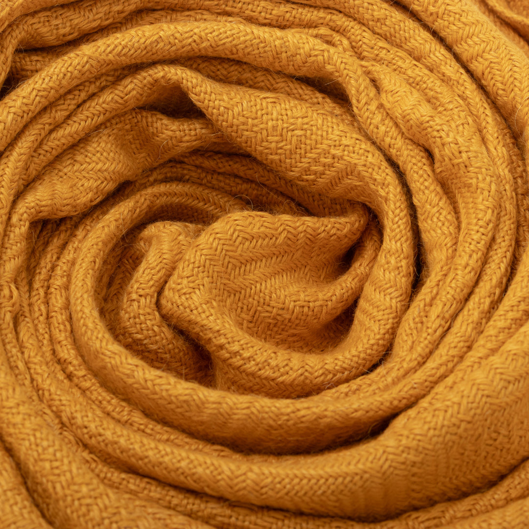 Diamond-Patterned Acrylic Alpaca Blend Throw Blanket - Diamond Mine in Gold