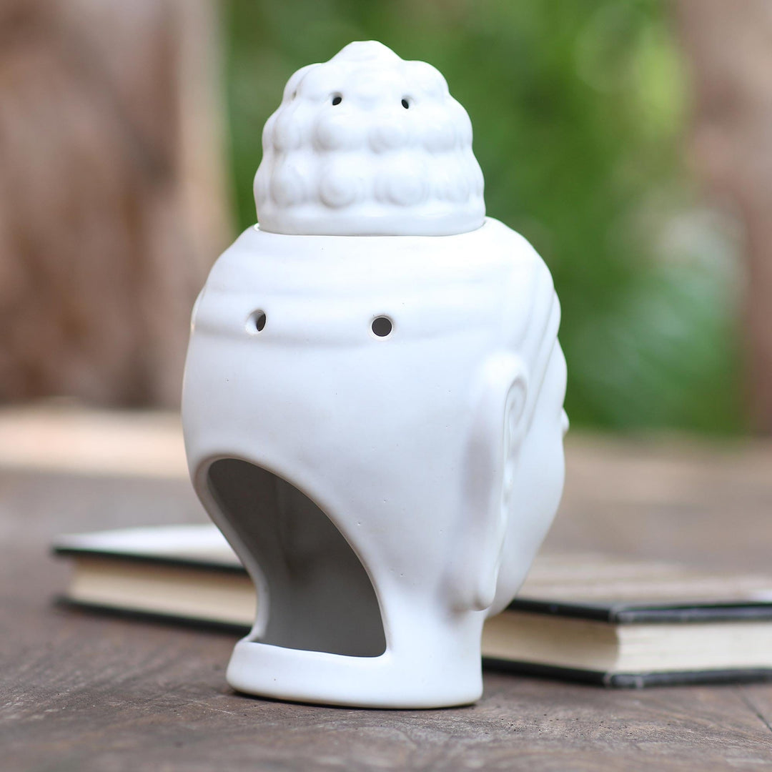 Artisan Crafted Buddha-Themed Ceramic Oil Warmer - Buddha Burner