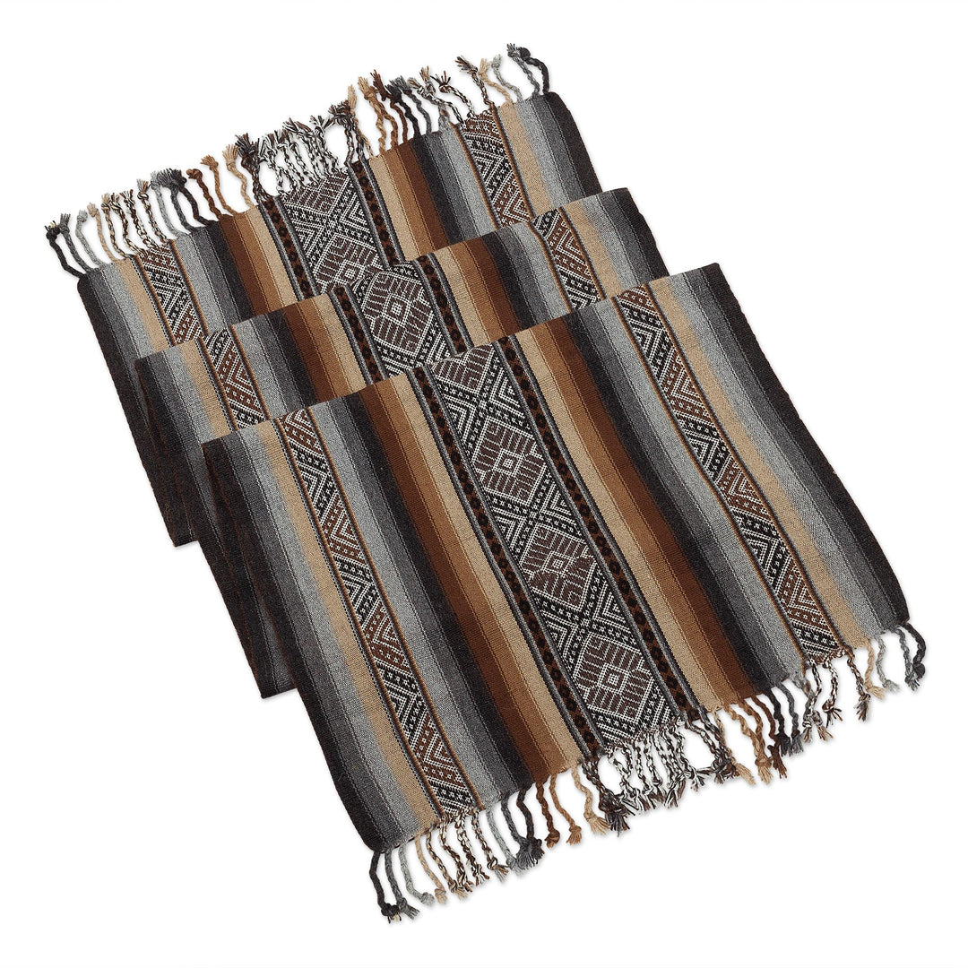 Earth Tone Alpaca-Blend Table Runner - Mountain Range