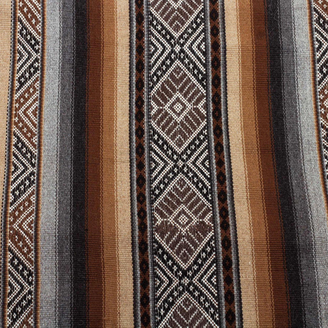 Earth Tone Alpaca-Blend Table Runner - Mountain Range