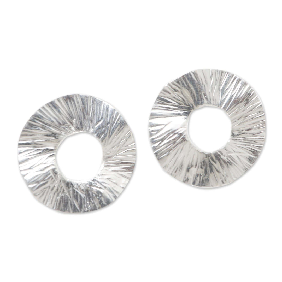 Circular Sterling Silver Drop Earrings - Focus on Kindness