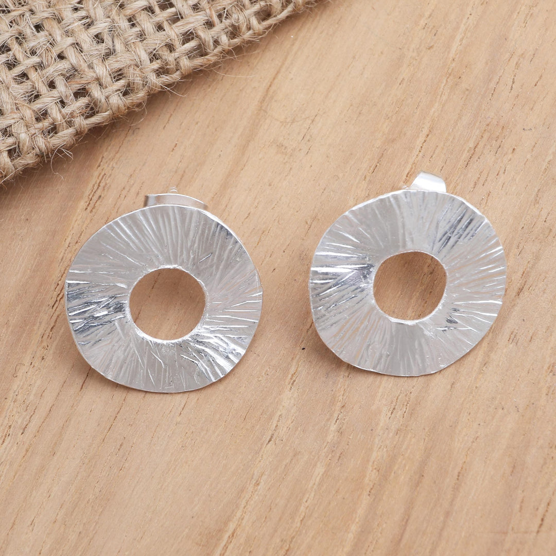 Circular Sterling Silver Drop Earrings - Focus on Kindness