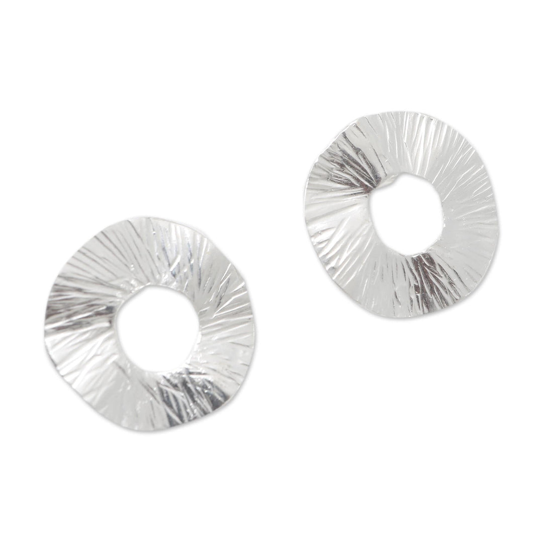 Circular Sterling Silver Drop Earrings - Focus on Kindness