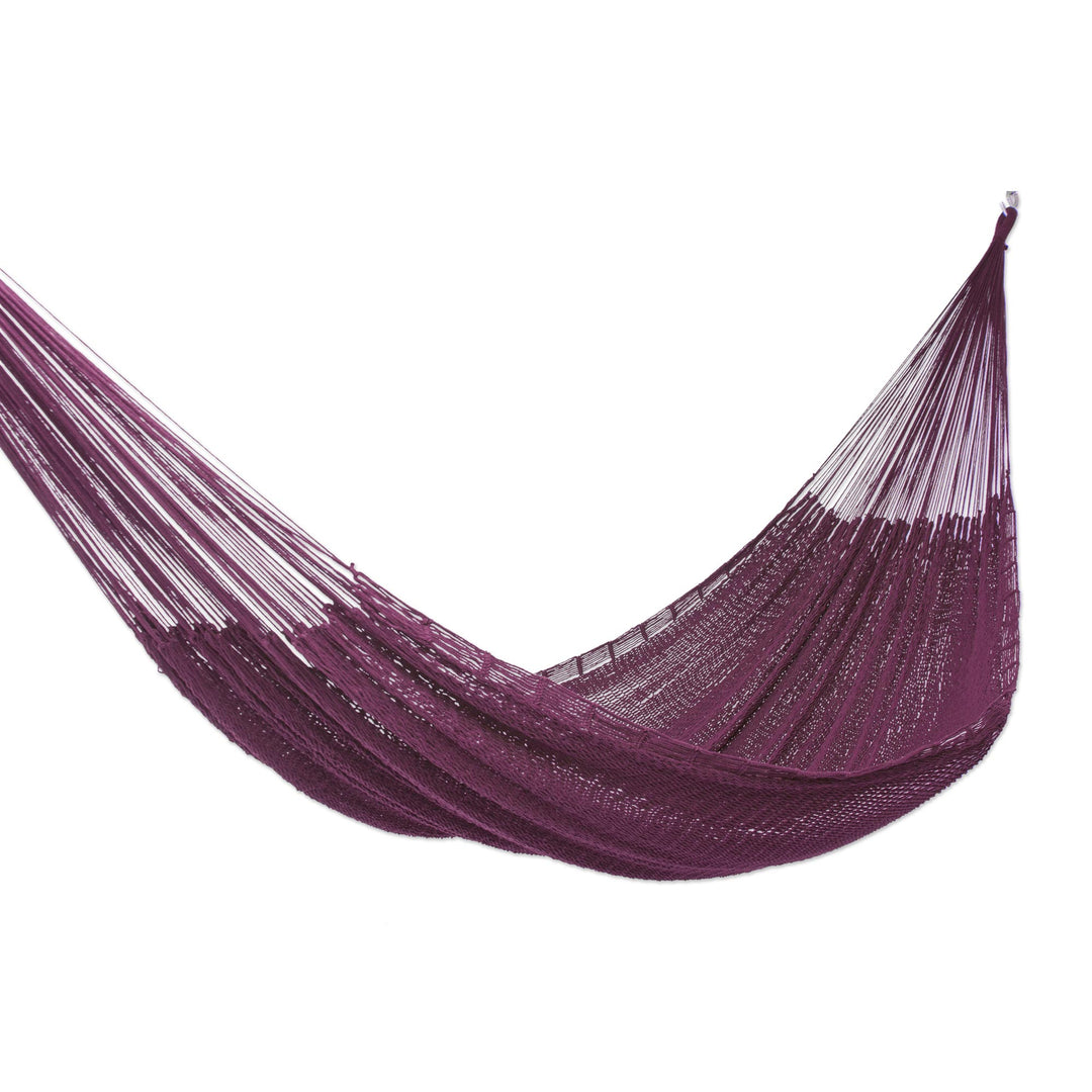 Hand Woven Cotton Rope Hammock (Single) - Uxmal Mulberry