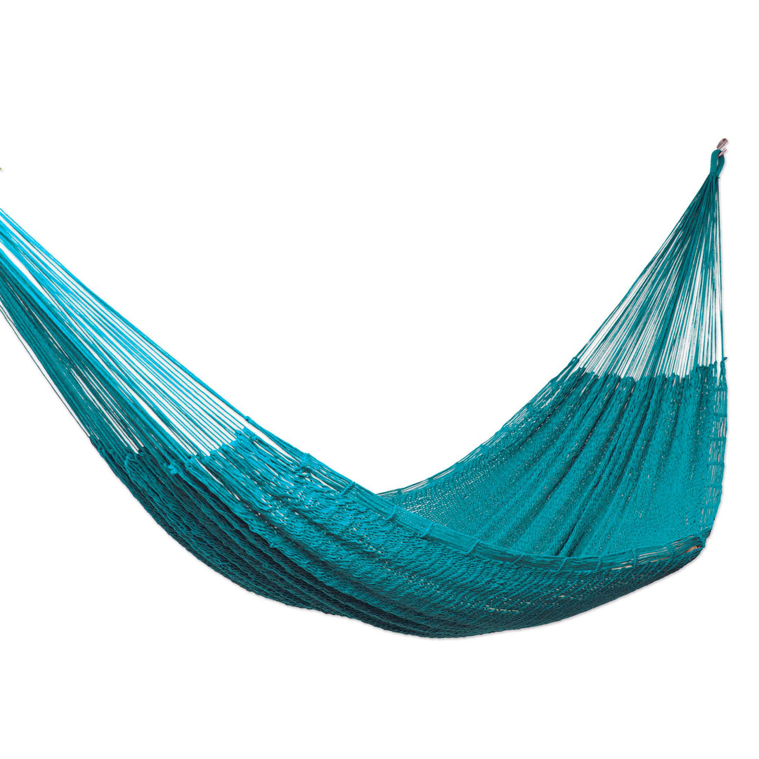 Azure Cotton Rope Hammock (Single) - Uxmal Peacock
