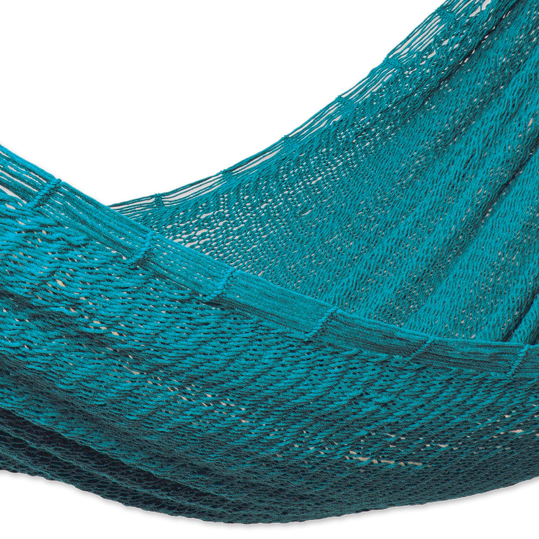 Azure Cotton Rope Hammock (Single) - Uxmal Peacock