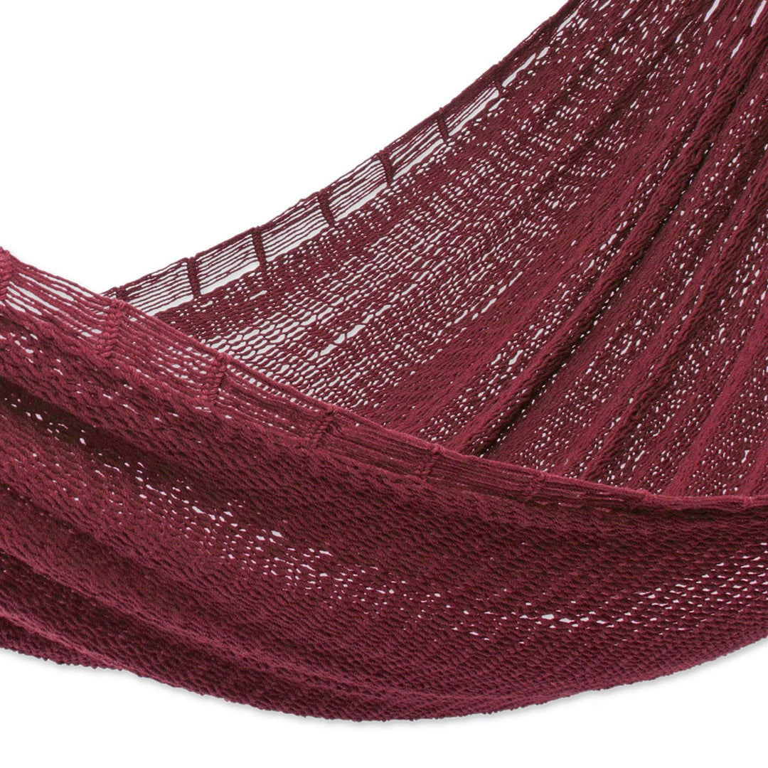 Maya Style Cotton Rope Hammock (Double) - Uxmal Mulberry