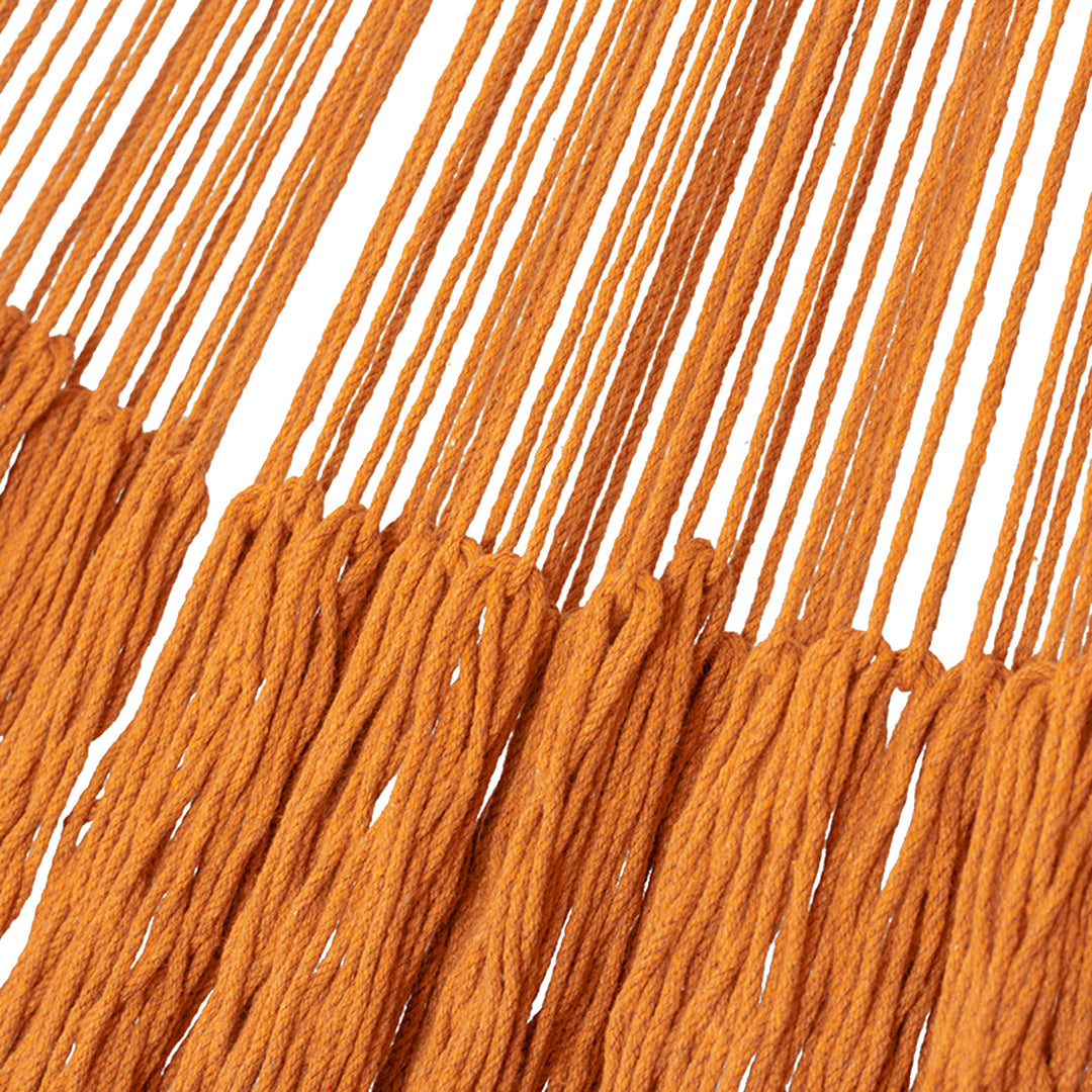 Flame Orange Cotton Rope Hammock (Triple) from Mexico - Sunset Siesta