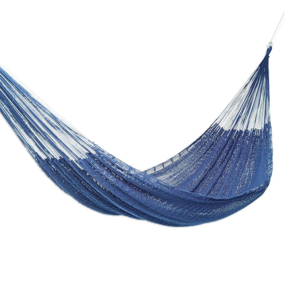 Blue Cotton Rope Hammock (Triple) - Uxmal Navy