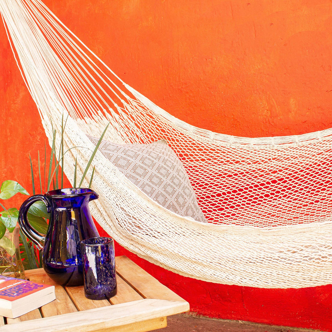 Maya Ivory Rope Hammock (Triple) - Uxmal Ivory