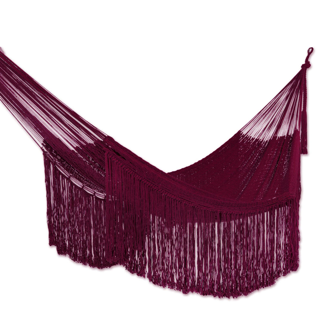 Cotton Rope Hammock in Wine (Double) - Cascade in Wine