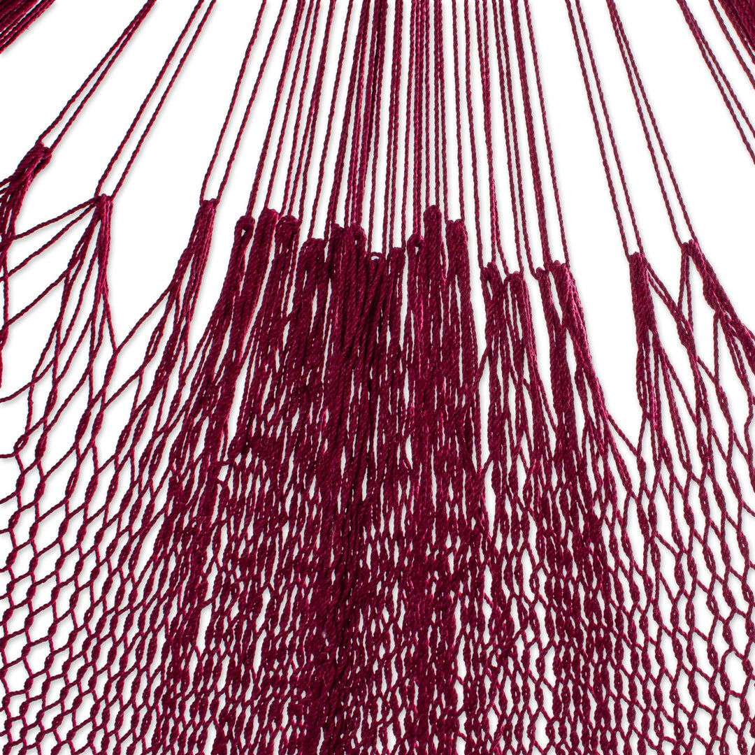 Cotton Rope Hammock in Wine (Double) - Cascade in Wine
