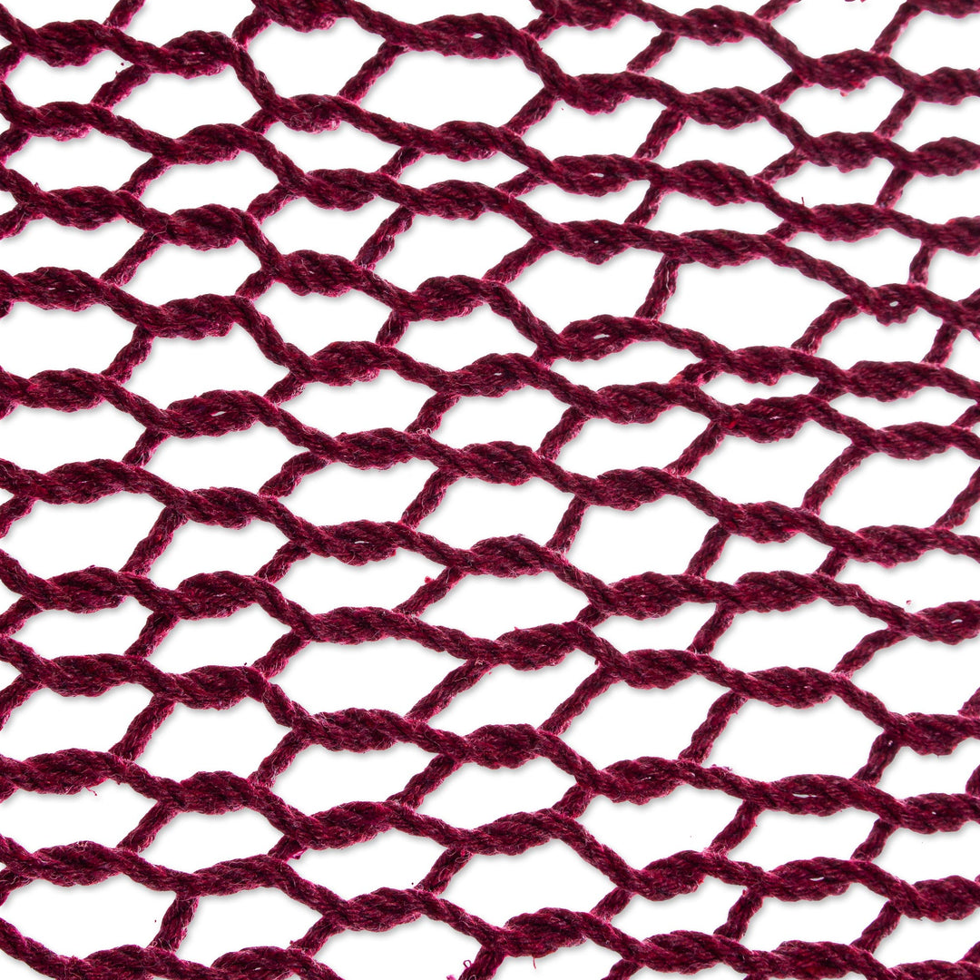 Cotton Rope Hammock in Wine (Double) - Cascade in Wine