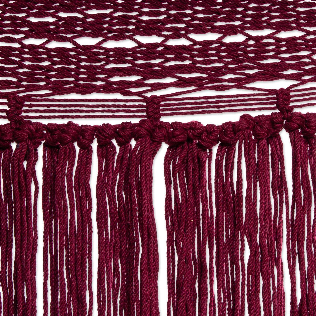 Cotton Rope Hammock in Wine (Double) - Cascade in Wine