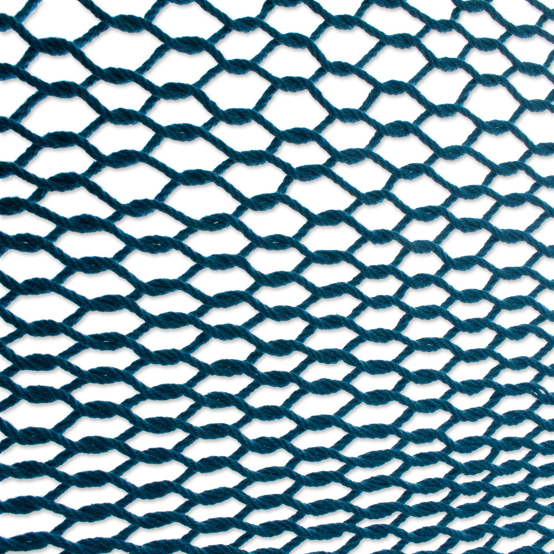 Fringed Teal Hammock from Mexico (Triple) - Caribbean Blue Cascade