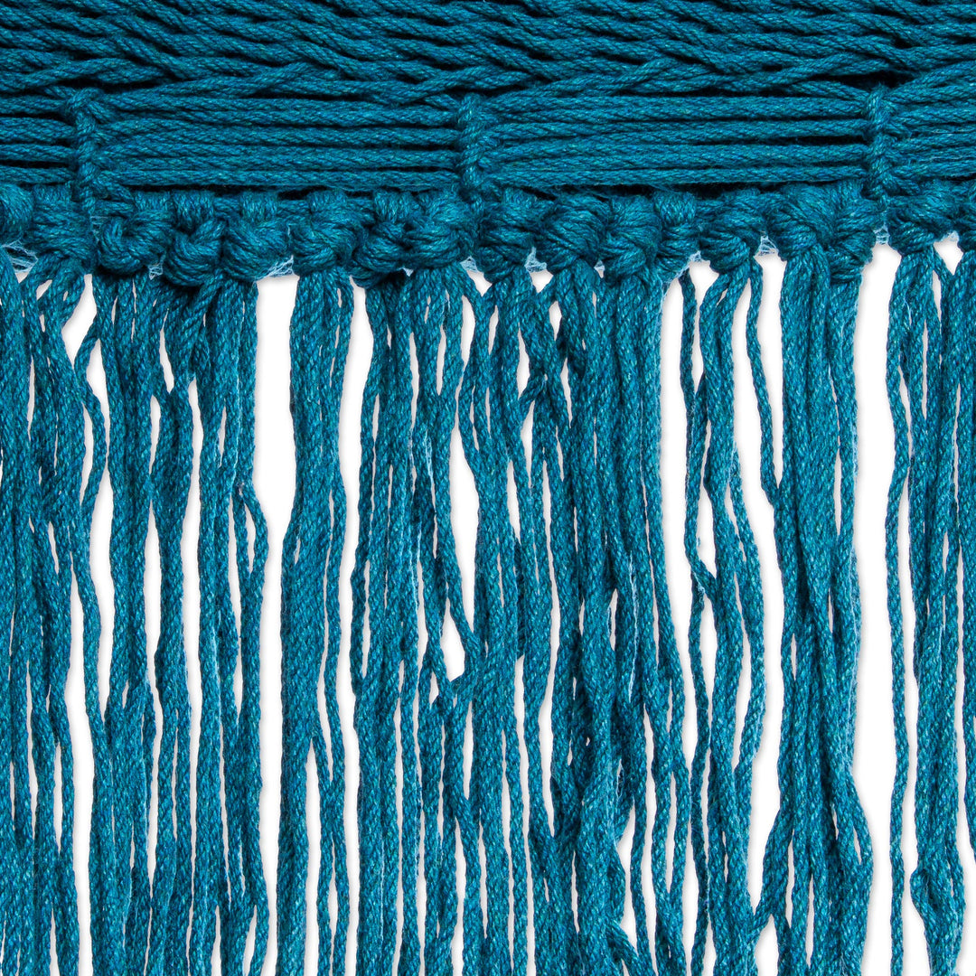 Fringed Teal Hammock from Mexico (Triple) - Caribbean Blue Cascade
