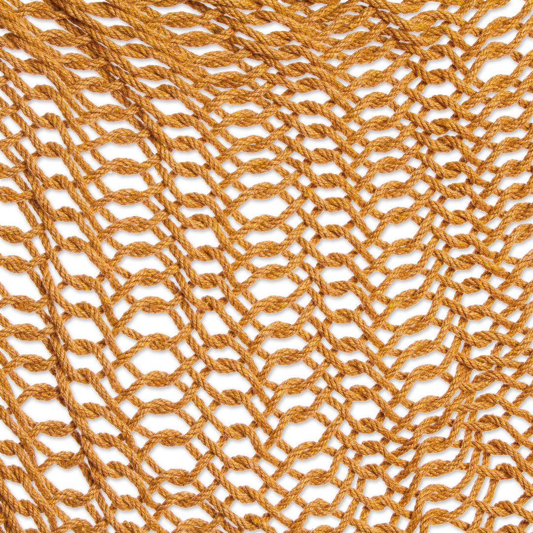 Honey Brown Tasseled Cotton Rope Mayan Hammock Swing - Ocean Seat in Warm Honey