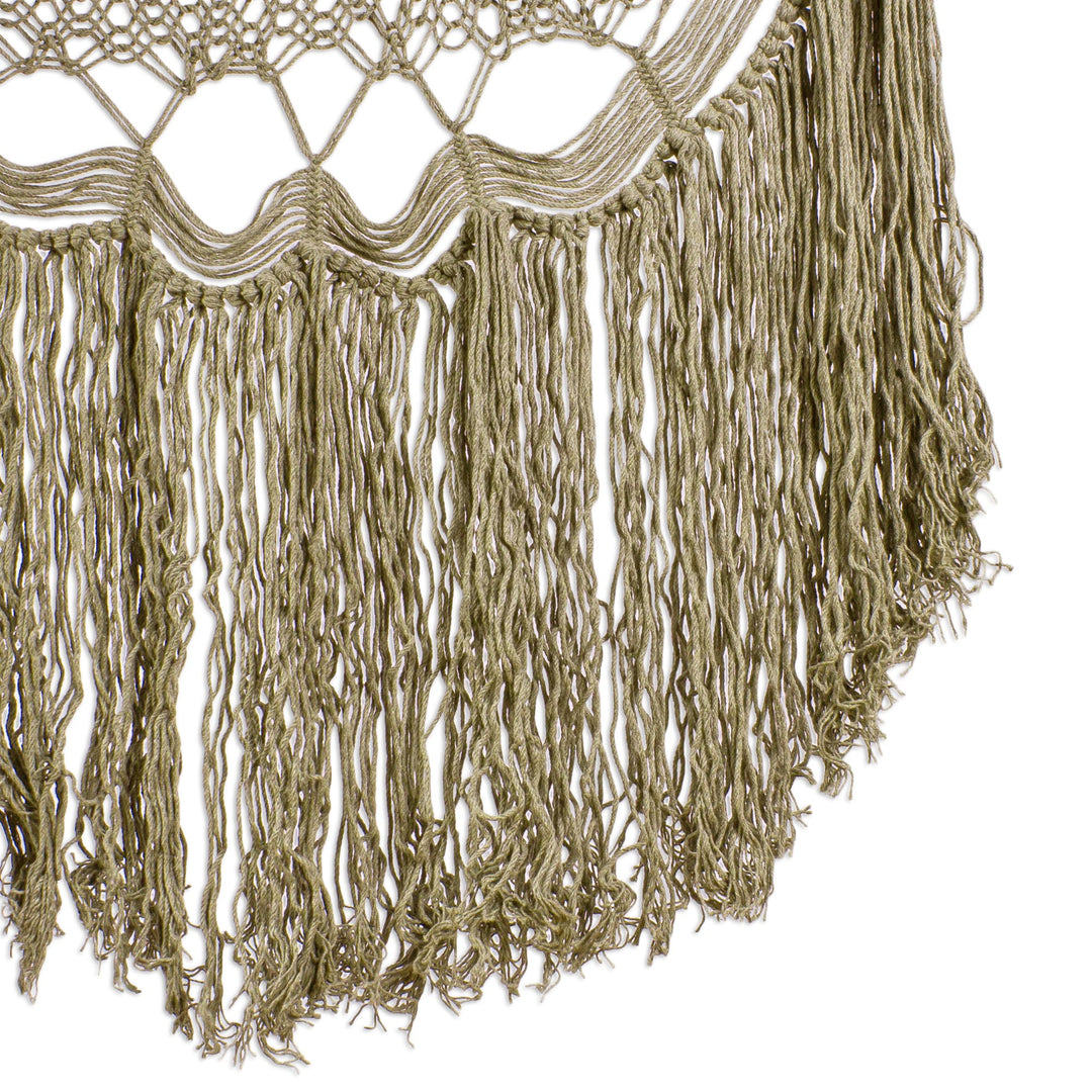 Grey Cotton Hammock Swing Chair from Mexico (Single) - Grey Cascade