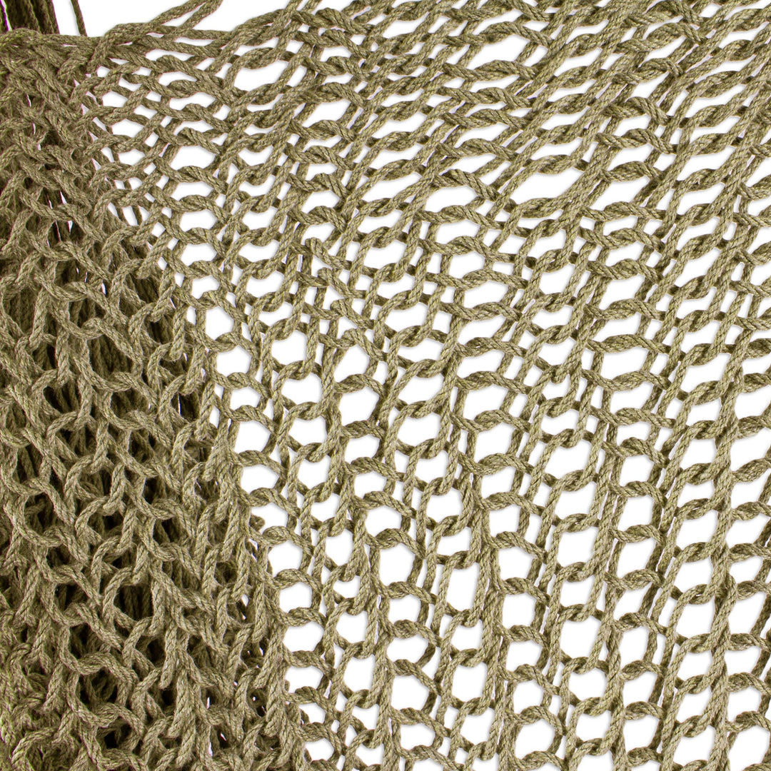 Grey Cotton Hammock Swing Chair from Mexico (Single) - Grey Cascade