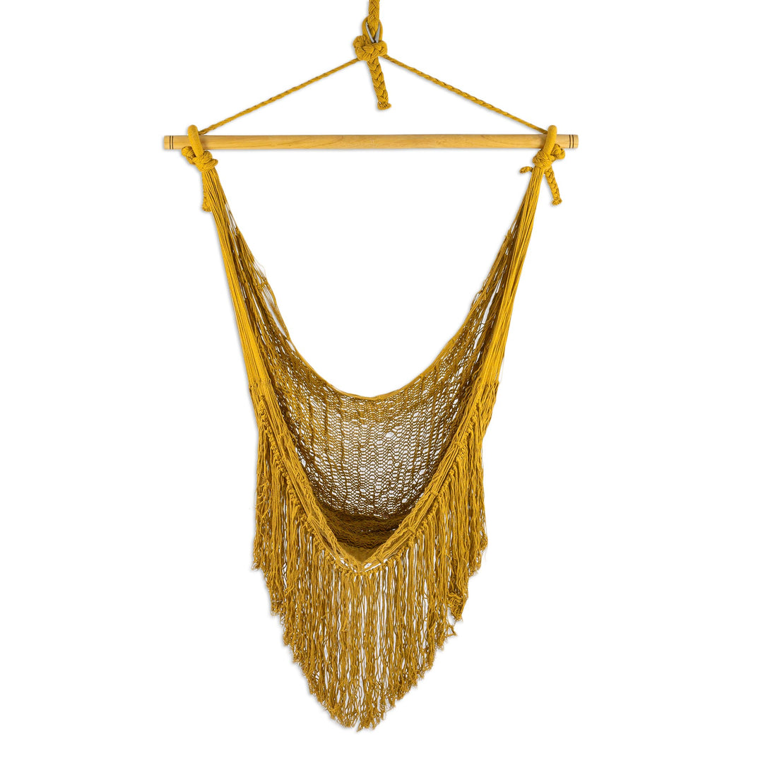 Hand Woven Cotton Rope Mayan Hammock Swing from Mexico - Sweet Siesta