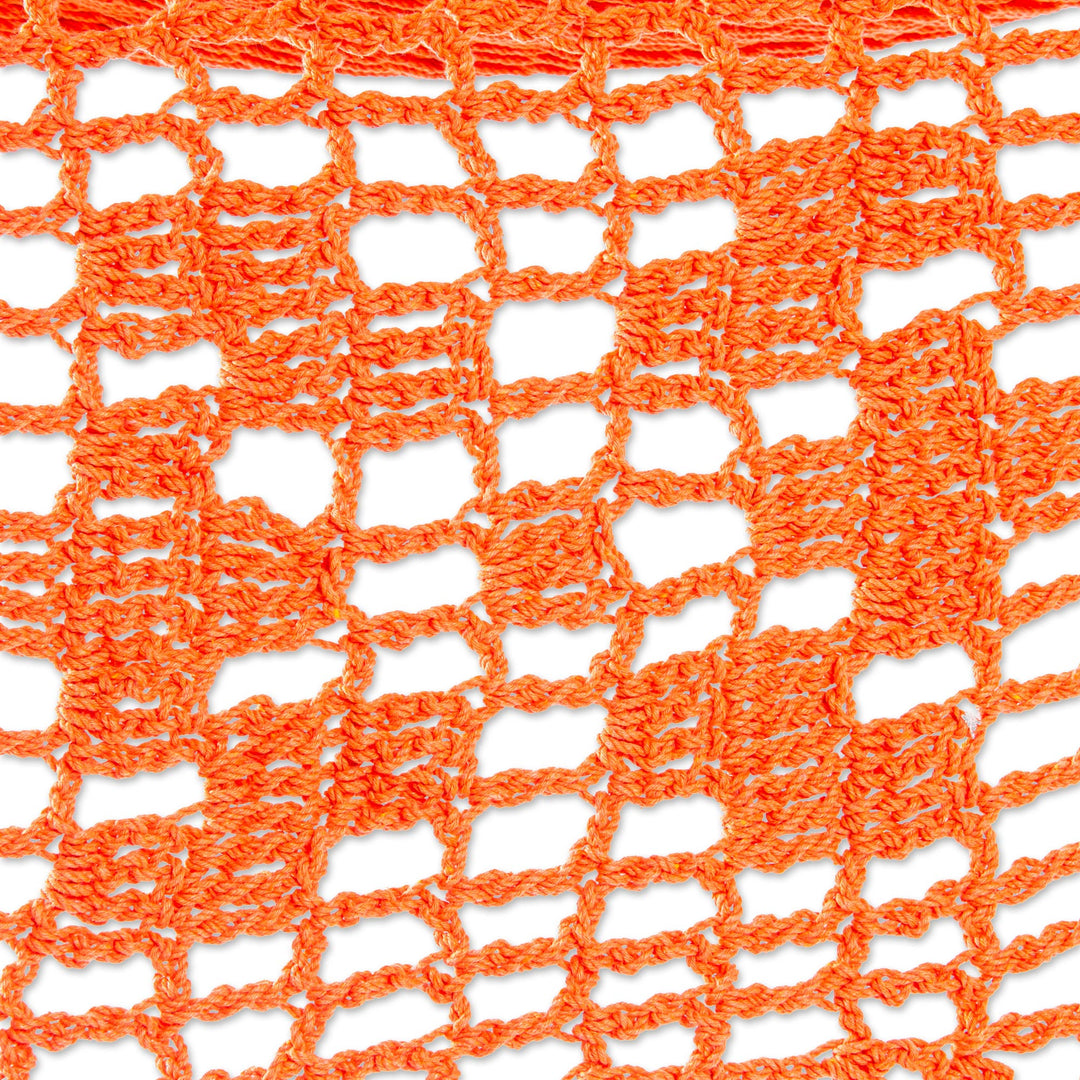 Orange Tasseled  Cotton Hammock (Single) From Mexico - Veranda in Orange