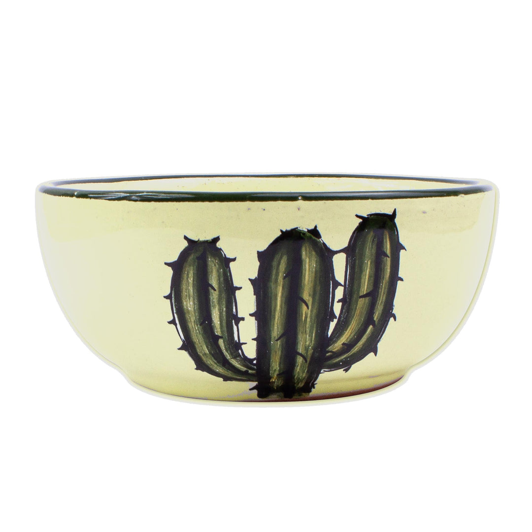 Majolica Style Ceramic Bowls with Cactus (Pair) - Saguaro