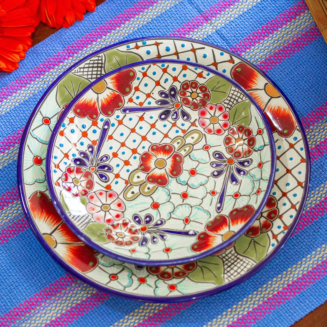 Multicolored Ceramic Salad Plates (Pair) - Colors of Mexico