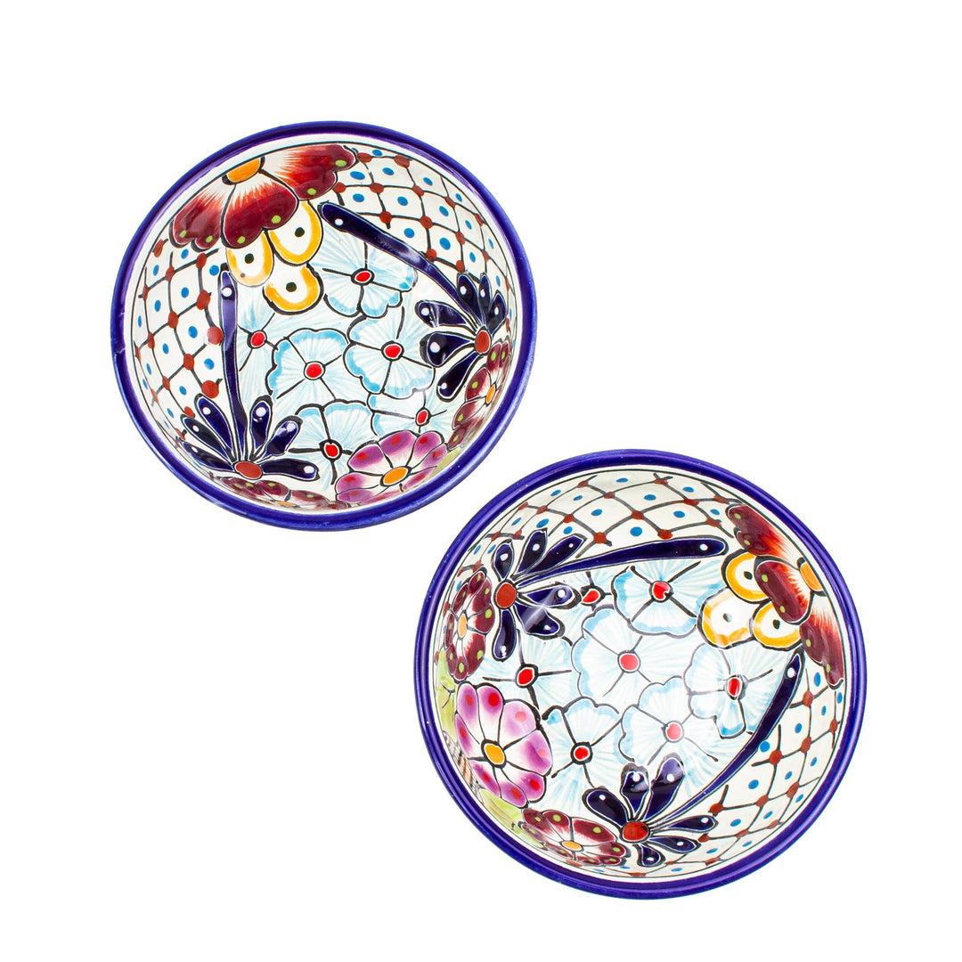 Floral Hand Painted Bowls (Pair) - Colors of Mexico