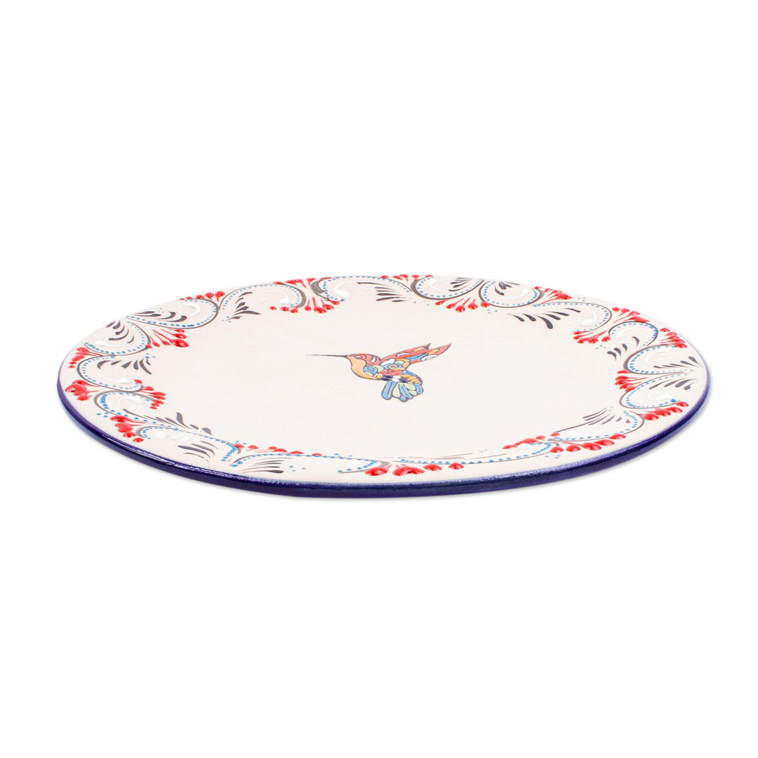 Hand-Painted Hummingbird-Themed Plates (Pair) - Colibri