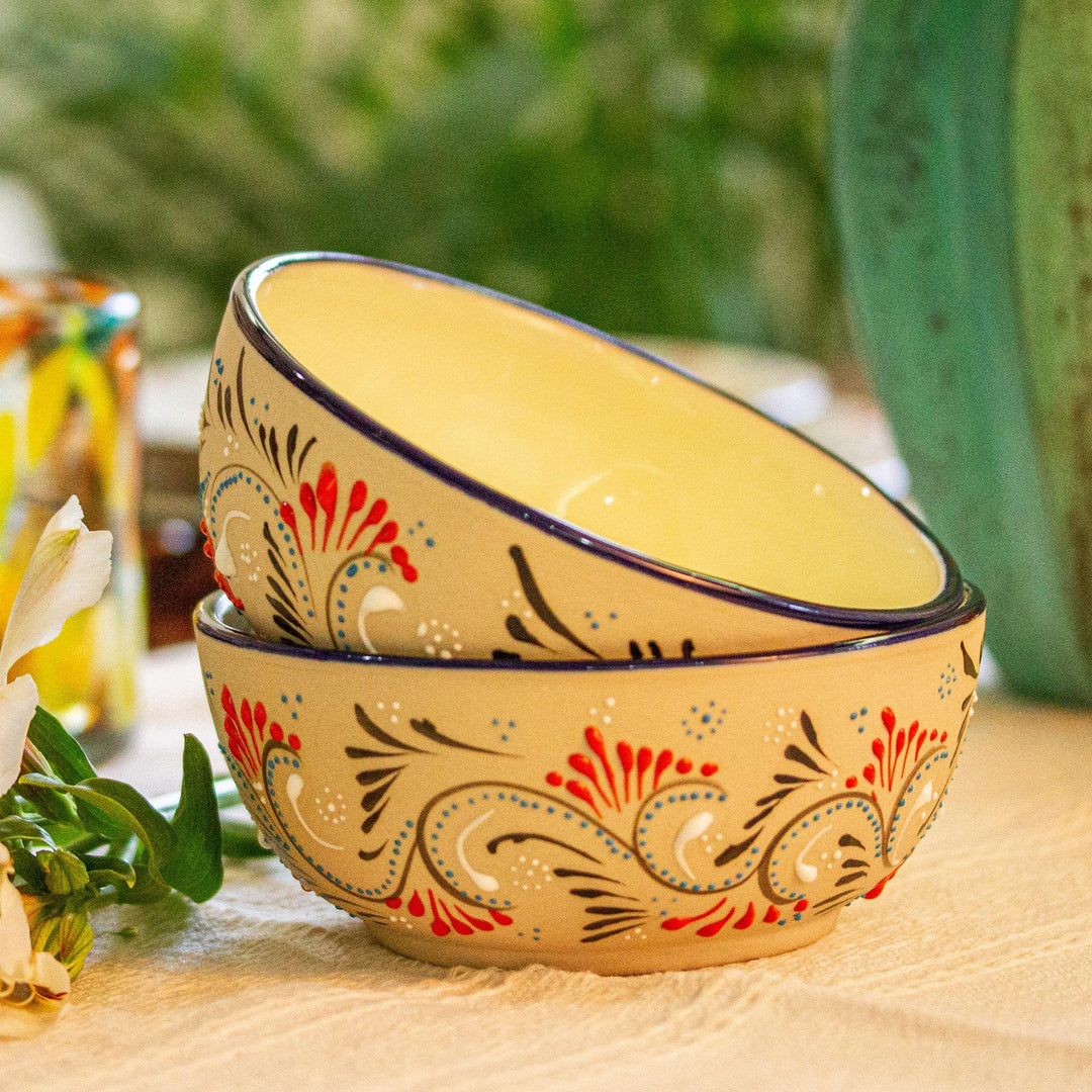 Hand Painted Soup or Cereal Bowls (Pair) - Colibri
