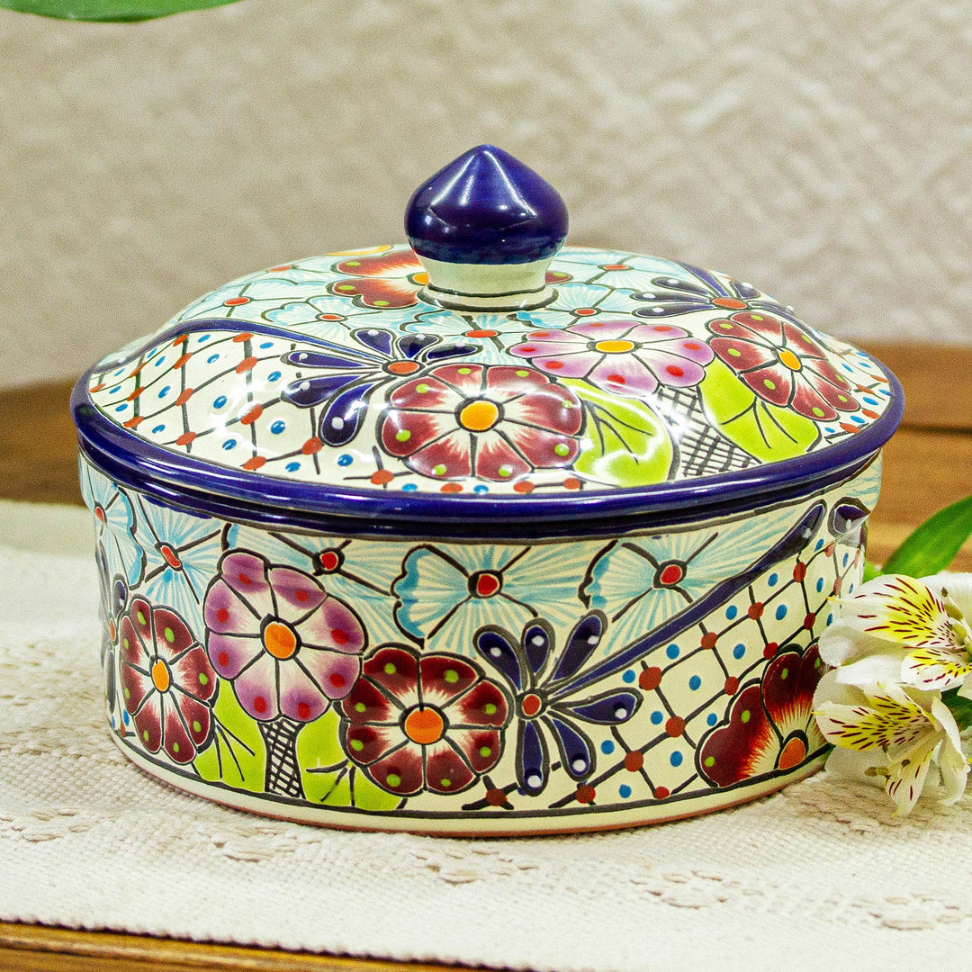 Food Safe Ceramic Tortilla Server - Colors of Mexico