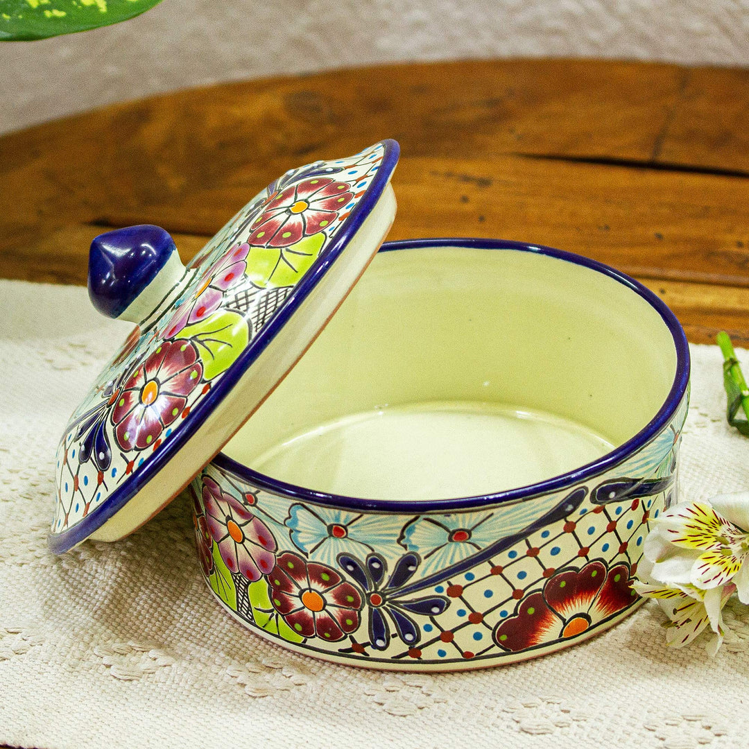 Food Safe Ceramic Tortilla Server - Colors of Mexico