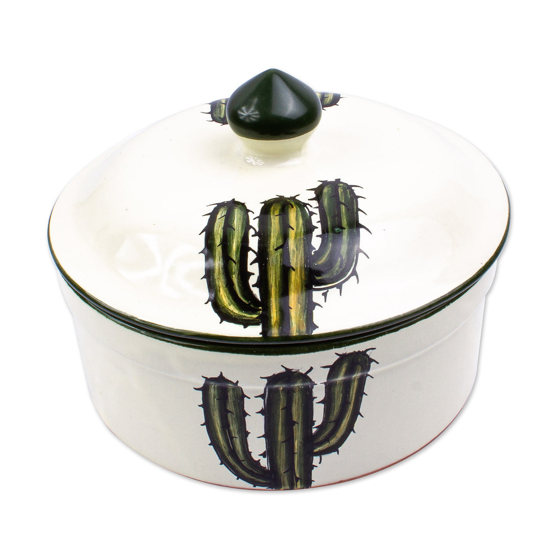 Cactus-Themed Ceramic Tortilla Server - Saguaro