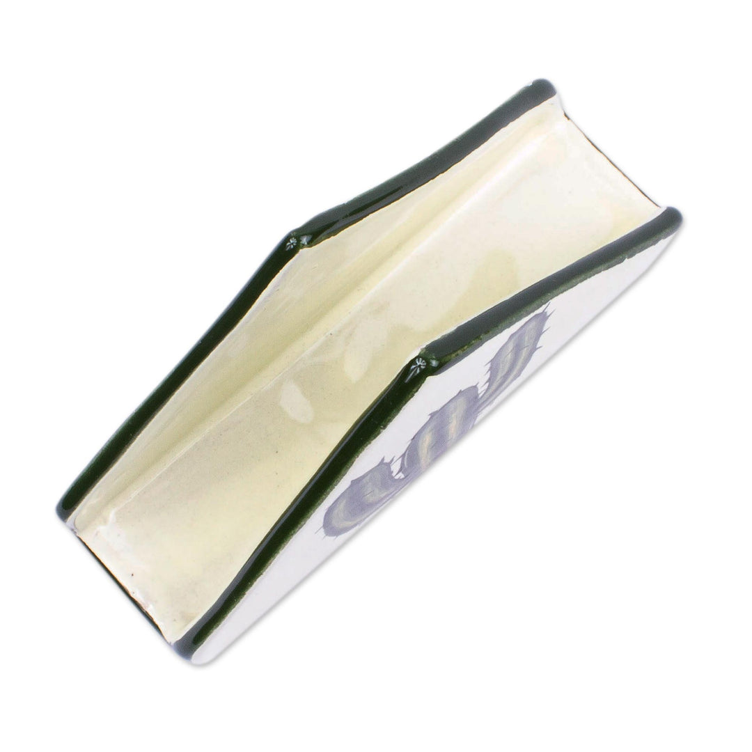 Hand Painted Cactus Napkin Holder - Saguaro