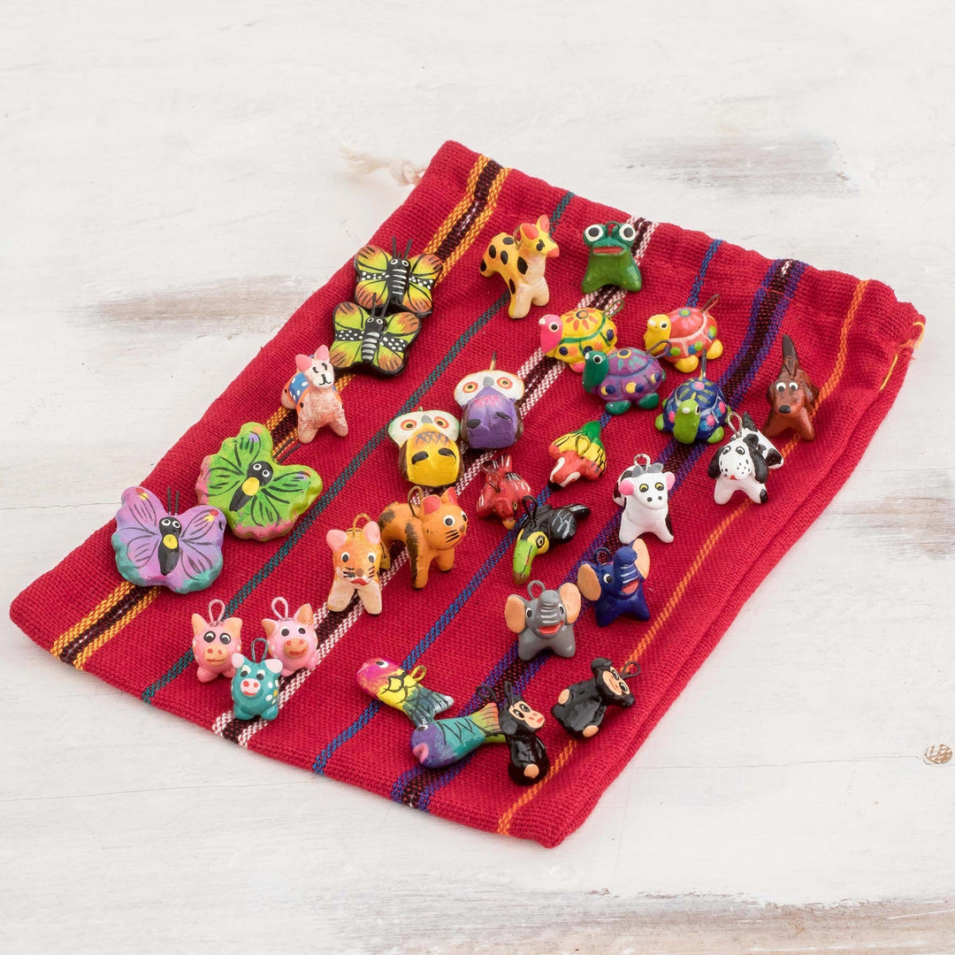 Terracotta AnimalsMini Ornaments (Set of 30) - Noah's Ark Friends