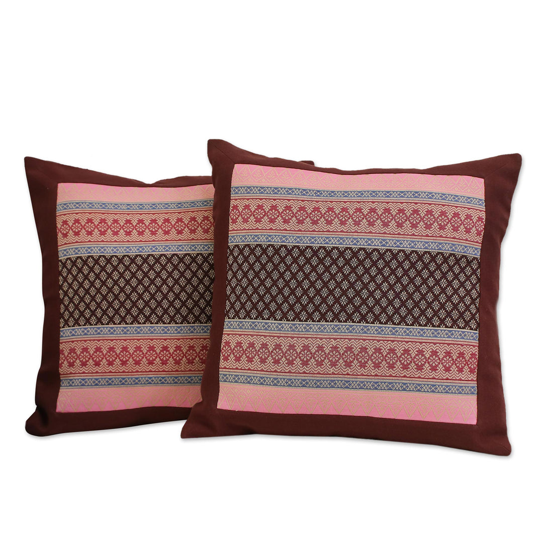 Cotton cushion covers (Pair) - Bangkok Brown