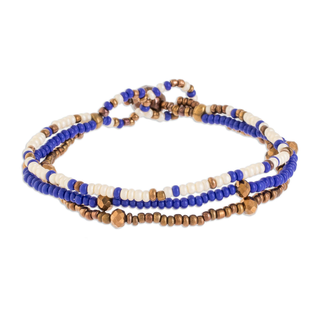 Adjustable Beaded Wristband Bracelet from Guatemala - Bohemian Lines