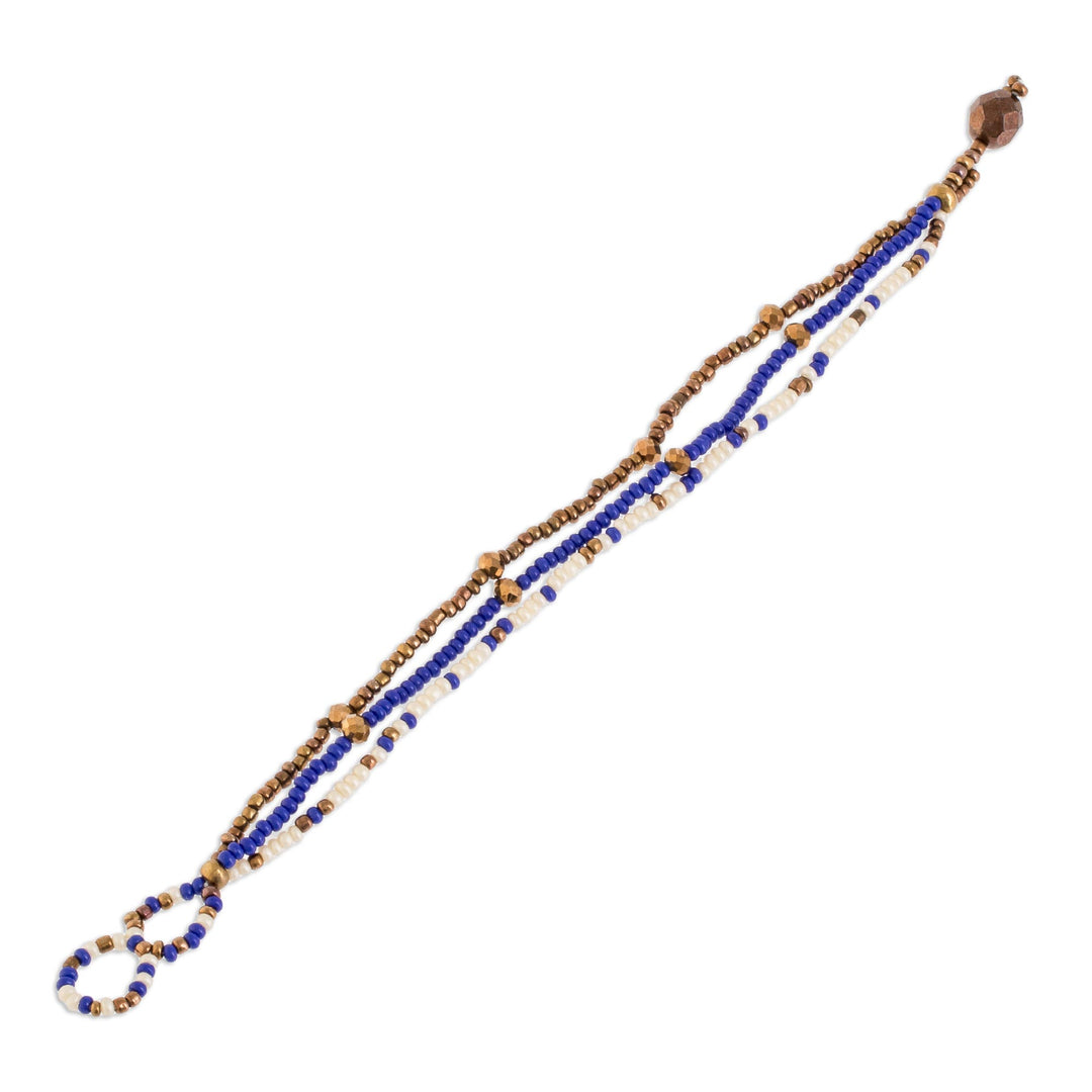 Adjustable Beaded Wristband Bracelet from Guatemala - Bohemian Lines