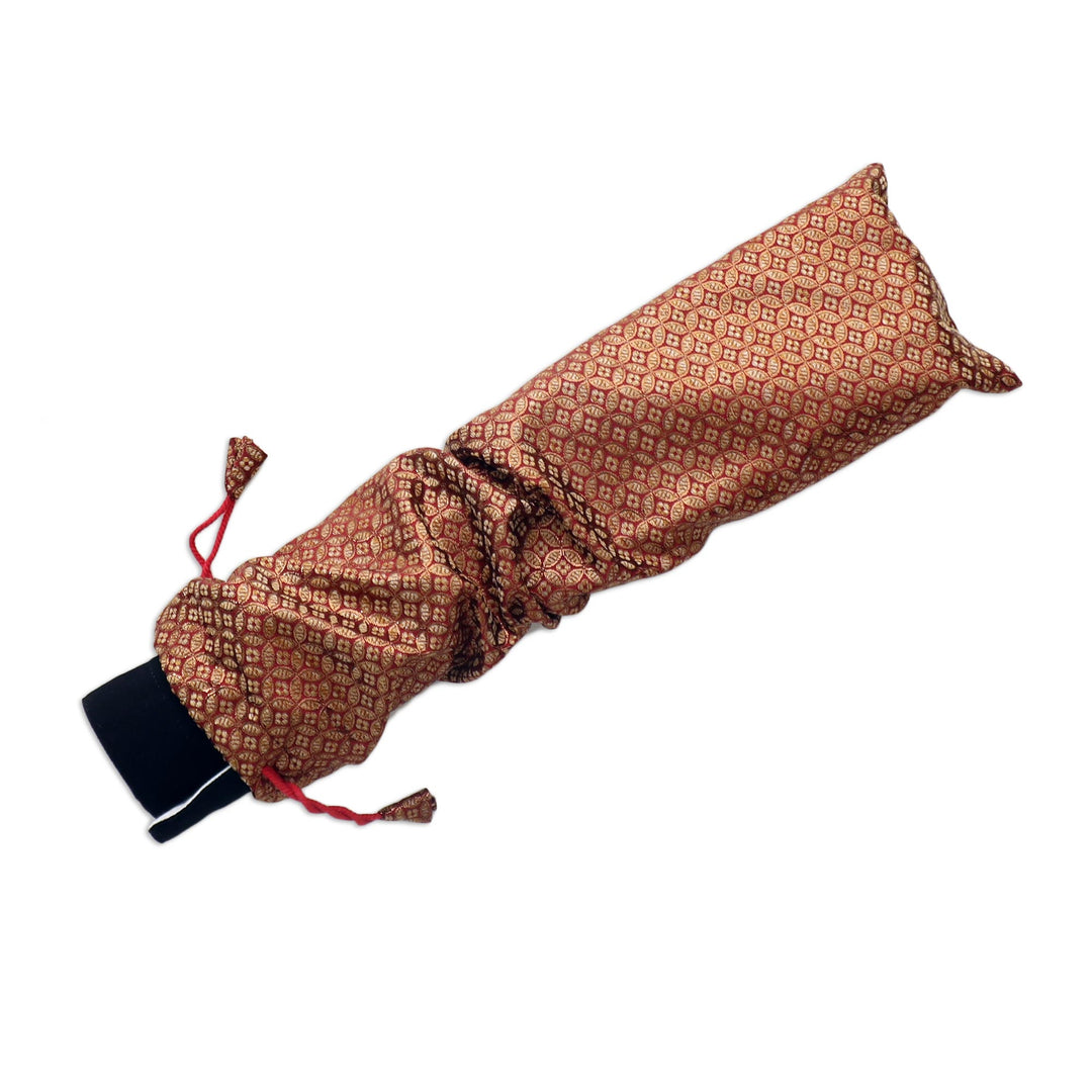 Floral Embroidered Travelers Backgammon Game - Ganga Garden in Yellow