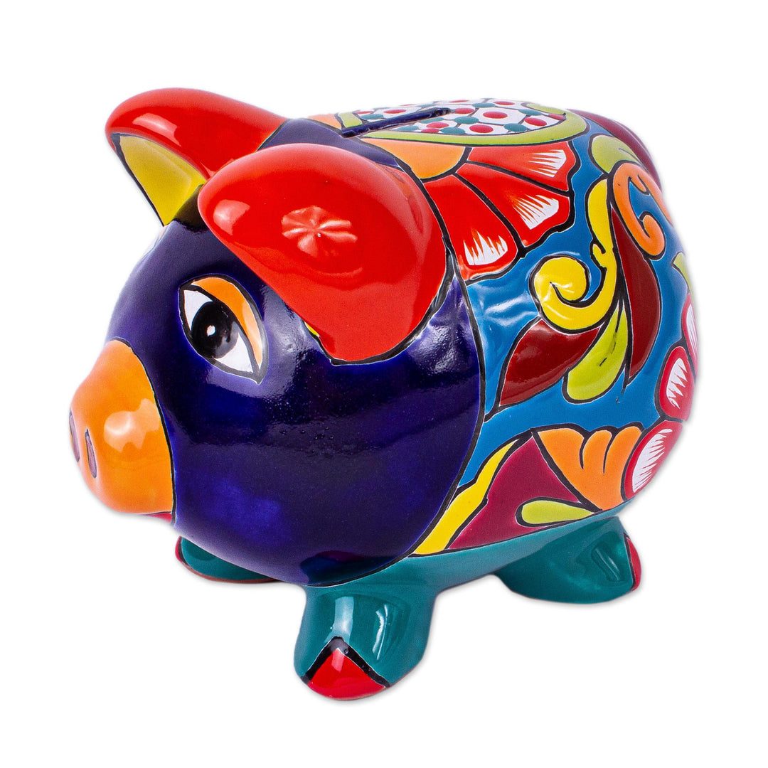 Talavera-Style Ceramic Decorative Accent - Wealthy Piggy