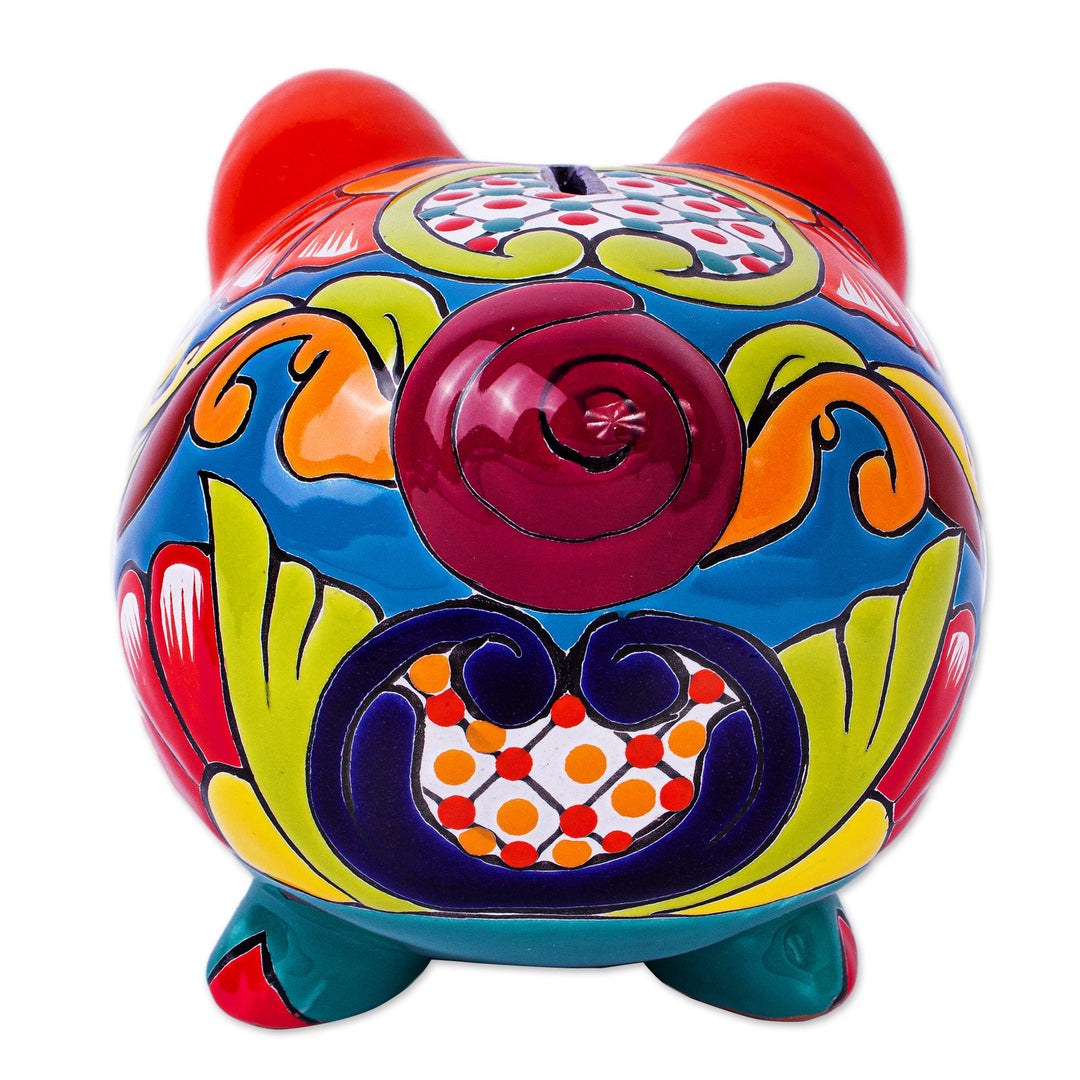 Talavera-Style Ceramic Decorative Accent - Wealthy Piggy