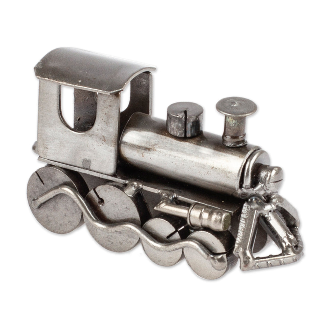 Recycled Auto Part Train Locomotive Sculpture from Mexico - Rustic Train Locomotive