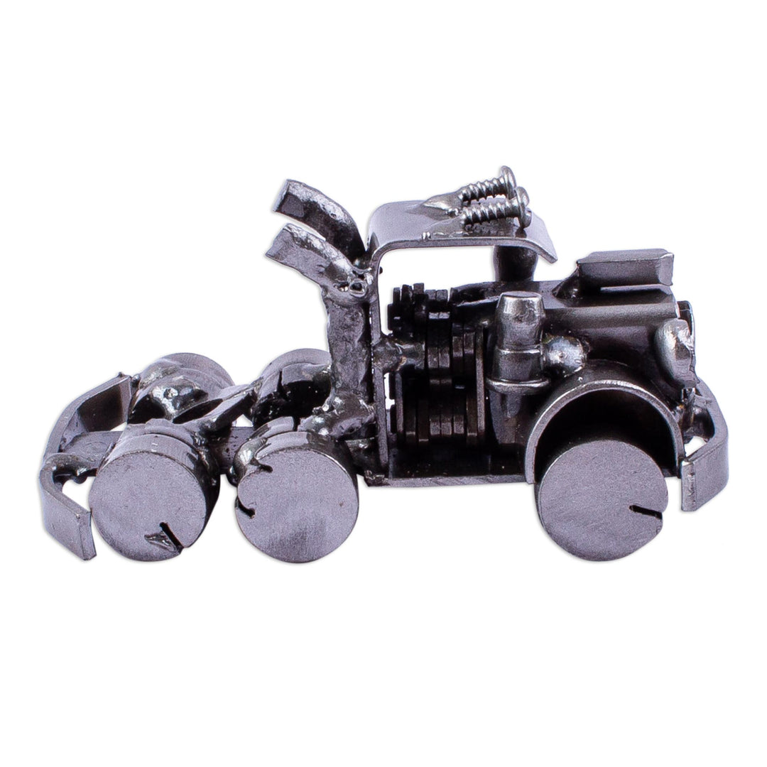 Recycled Scrap Metal Truck Sculpture from Mexico - Rustic  Mack Trailer
