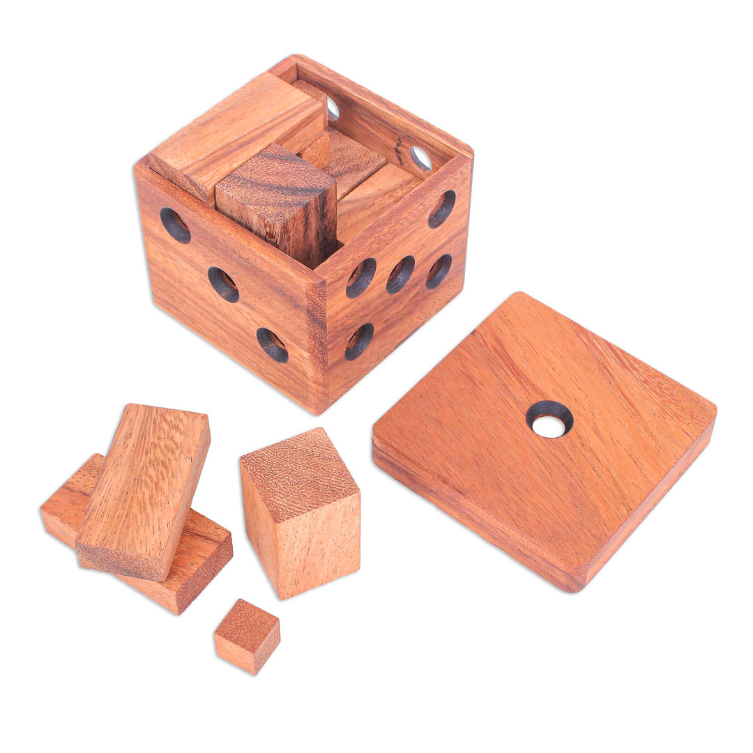 Handmade Raintree Wood Puzzle - Undone Cube