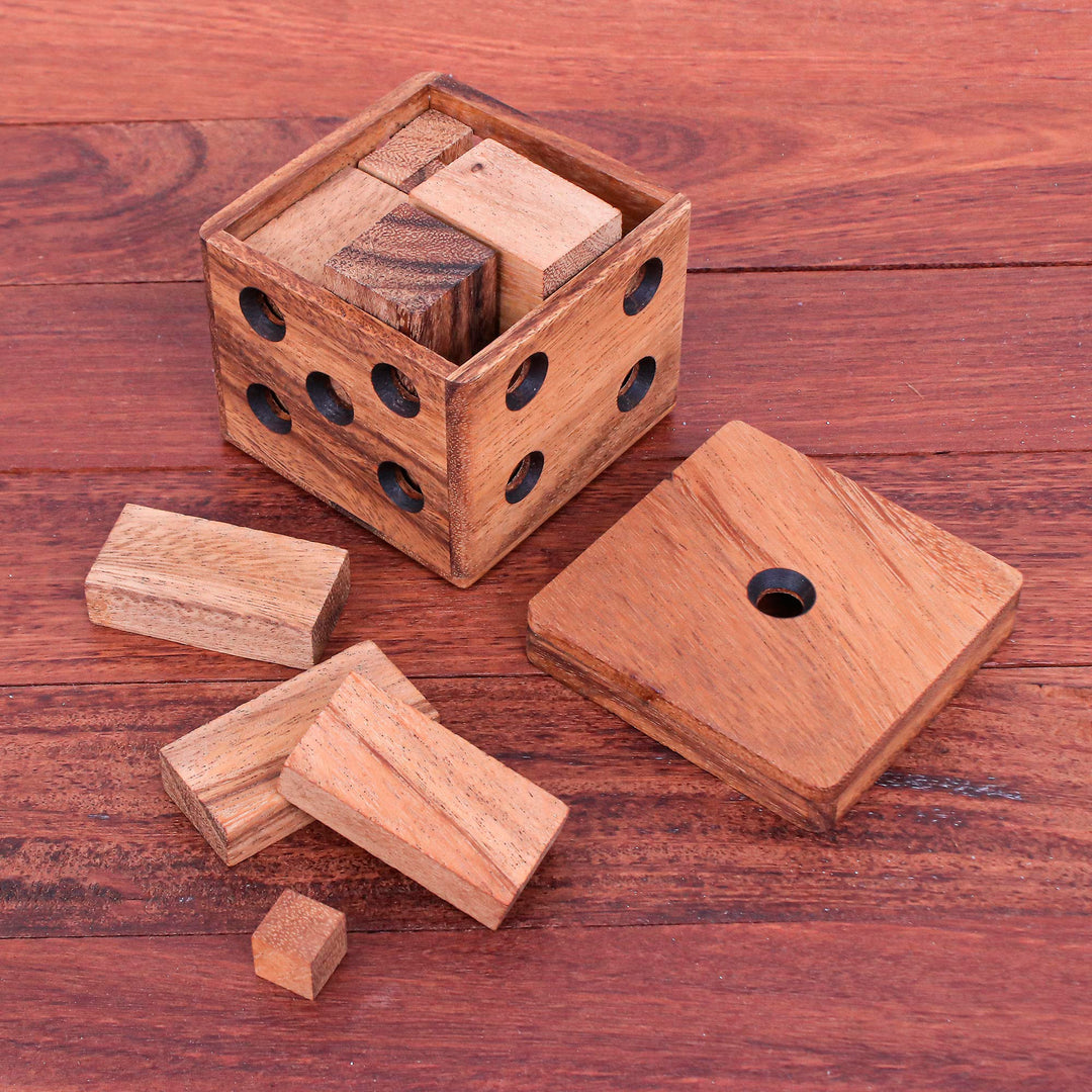 Handmade Raintree Wood Puzzle - Undone Cube
