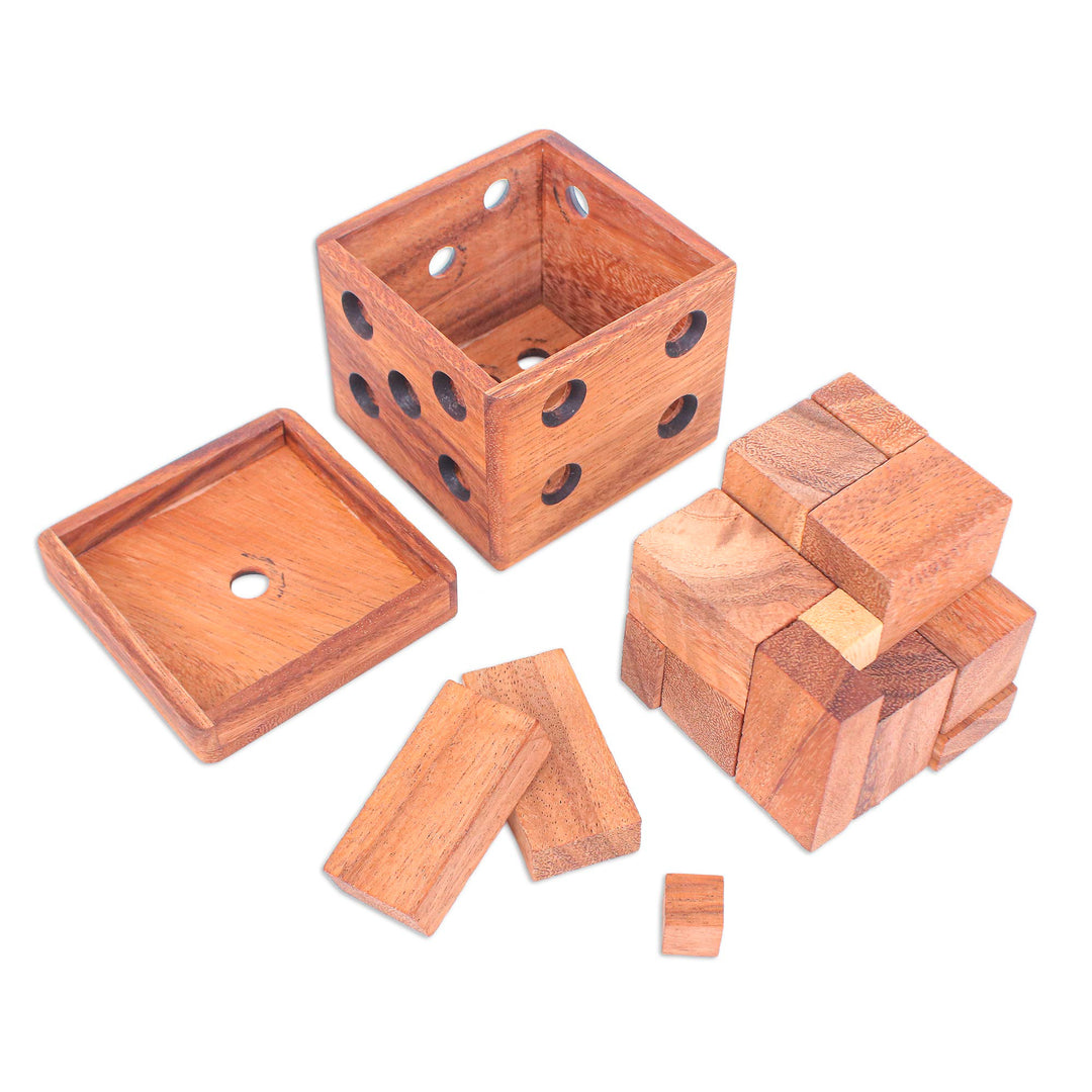 Handmade Raintree Wood Puzzle - Undone Cube