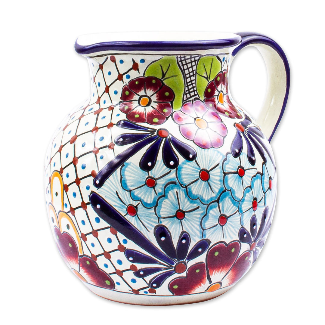 Colorful Talavera-style Ceramic Pitcher - Colors of Mexico